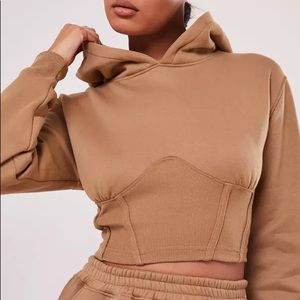 Petite Taupe Corset Hoodie